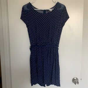 H&M Divided blue polka dot dress size M